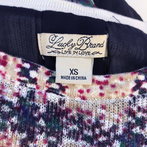 Lucky Brand Plaid Mixed-Media open back top - Picture 7 of 8